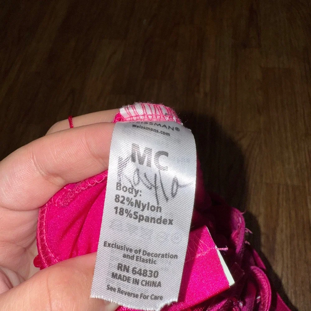Weissman Hot Pink Fringe Jazz Dance Rhinestone Spice Up Your Life 14130 MC Sassy